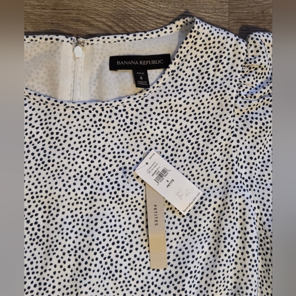 Banana Republic Black White Dot Puff Sleeve Mini Dress - Picture 4 of 8